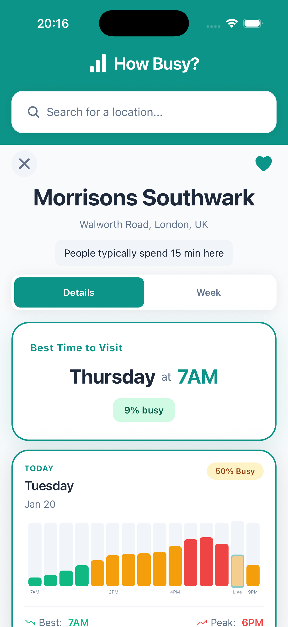 How Busy? app on Android